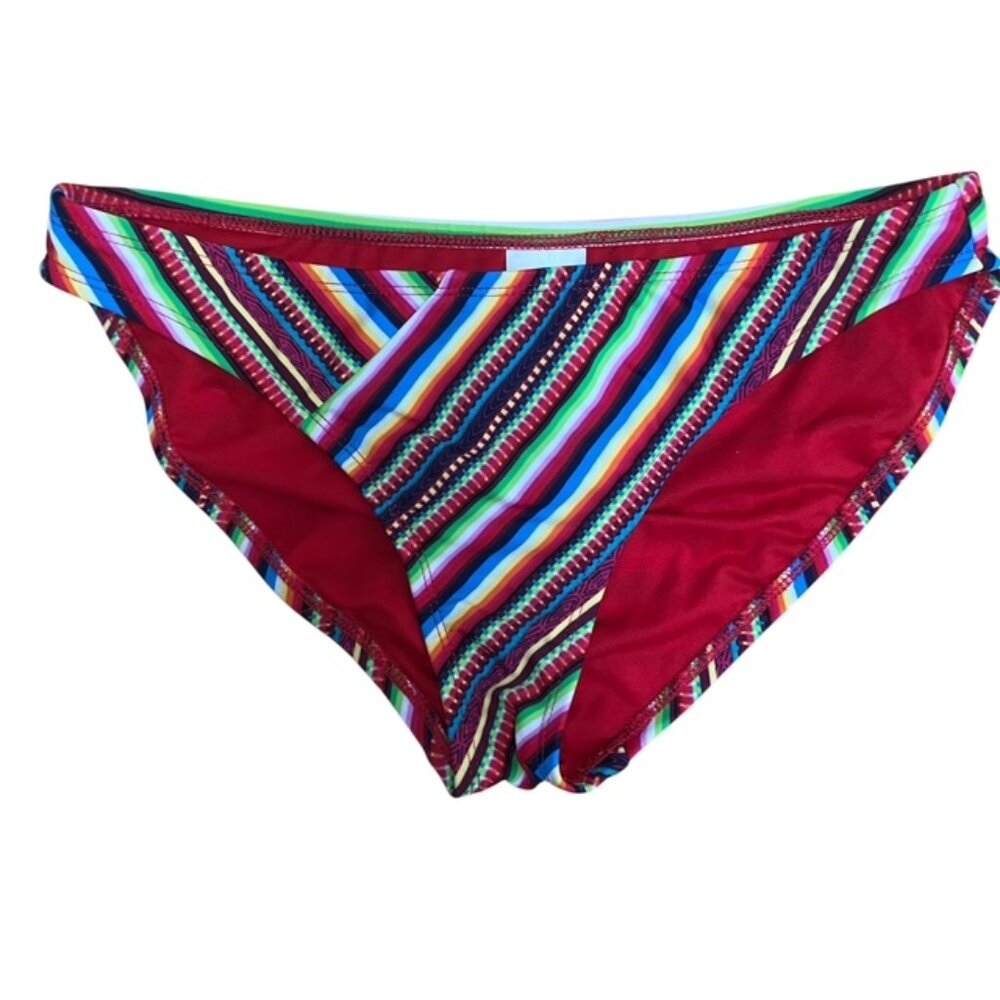 Mossimo bright multicolor striped bikini bottom size S